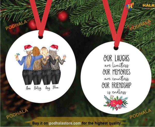 Personalized Best Friend Gift Ornament, Best Friend Xmas Ornament