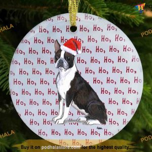 Personalized Boston Terrier Christmas Ornament, Elegant Dog Decoration