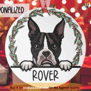 Personalized Boston Terrier Christmas Tribute, Dog Lover's Memorial Ornament