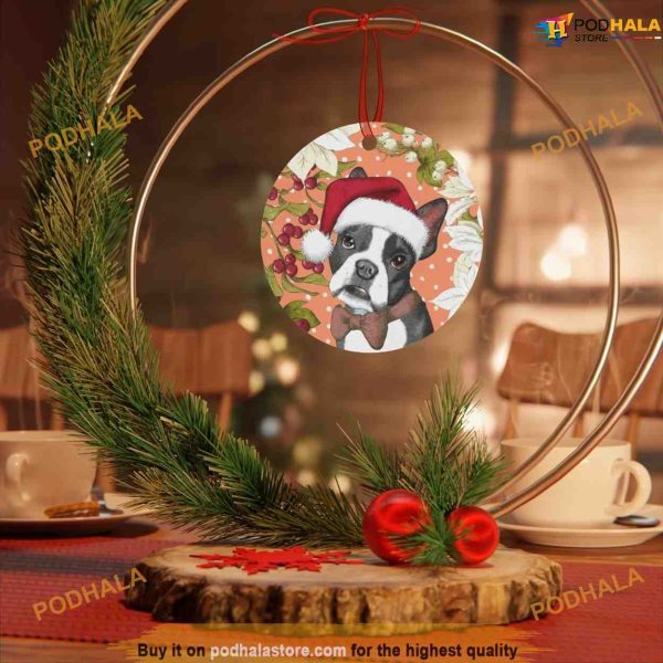 Personalized Boston Terrier Gift, Christmas Ornament Memorial for Dog Lovers