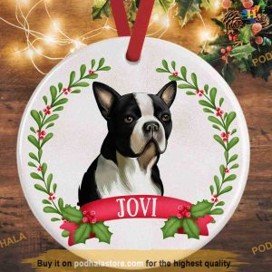 Personalized Boston Terrier Ornament, Christmas Tree Decoration