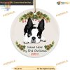 Personalized Boston Terrier Star Ornament, Family Christmas Decoration