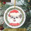 Personalized Brown & White Shih Tzu Ornament, Funny Christmas Decoration