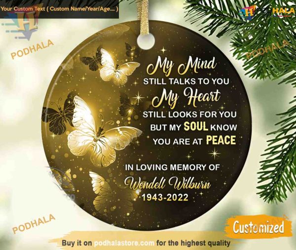 Personalized Butterflies Memorial Ornament, Family Christmas Ornaments