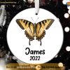 Personalized Butterfly Santa Christmas Ornament, Family Tree Decoration
