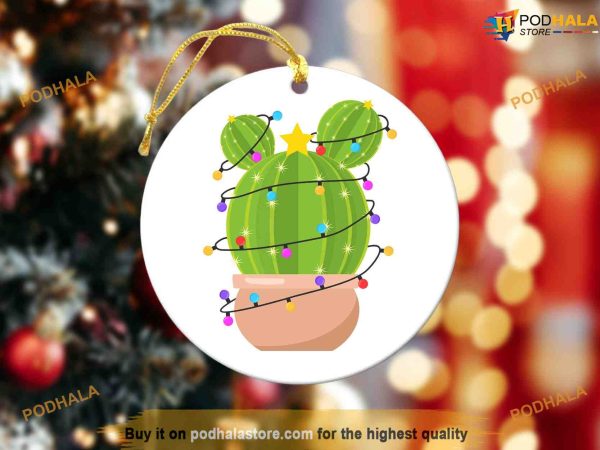Personalized Cactus Tree Ornament, Funny Christmas Decoration