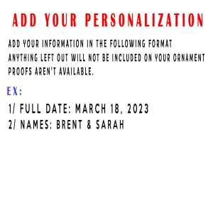 Personalized Calendar with Names Engaged Couple Ceramic Ornament NOTE