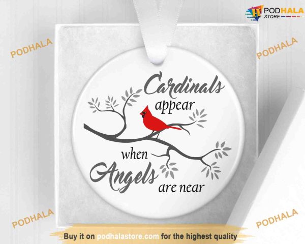 Personalized Cardinal Christmas Ornament, Sympathy Gift, Cardinal Bird Christmas Tree Ornaments