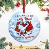 Personalized Cardinal Heaven Circle Ornament, Piece of My Heart, Christmas Cardinals Tree Ornaments.