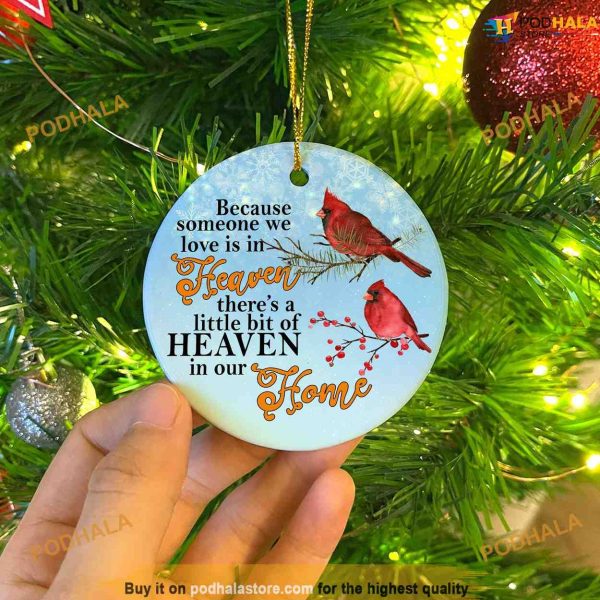 Personalized Cardinal Heaven Ornament, Little Bit of Heaven, Cardinal Christmas Tree Ornaments