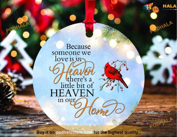 Personalized Cardinal Heaven Ornament, Love is in Heaven, Cardinal Bird Christmas Ornaments