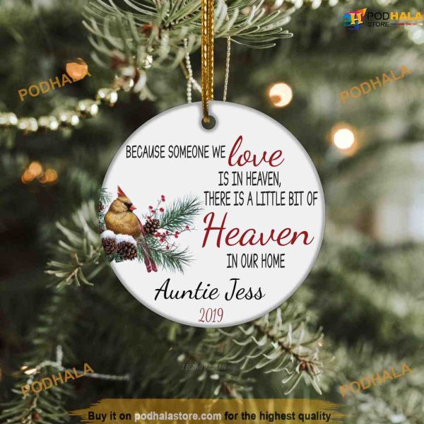 Personalized Cardinal Heaven Ornament, Someone We Love, Cardinal Christmas Ornaments