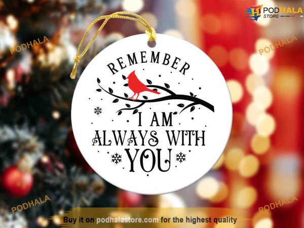 Personalized Cardinal Ornament, I am Always With You, Red Cardinal Christmas Ornaments