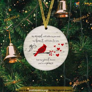 Personalized Cardinal Ornament, My Soul Knows You're At Peace, Cardinal Christmas Tree Ornaments