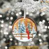 Personalized Cardinal Snowy Fence Ornament, Trees, Cardinal Christmas Tree Ornaments