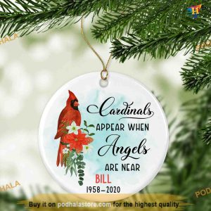 Personalized Cardinals Ornament, Angels Near, Cardinal Christmas Tree Decorations