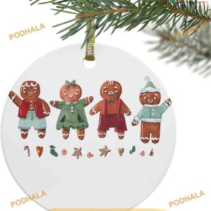 Personalized Cartoon Gingerbread Man Ornament, Funny Christmas Ornaments