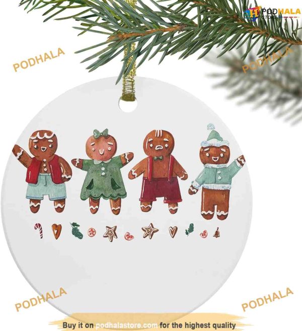 Personalized Cartoon Gingerbread Man Ornament, Funny Christmas Ornaments