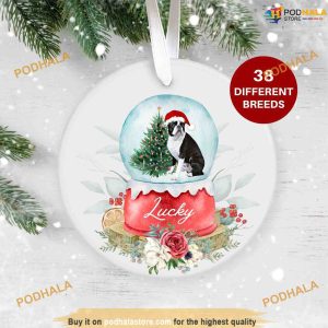 Personalized Celebrate with Boston Terrier Ornament, Dog Lover Memorial Gift