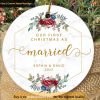 Personalized Celebrating First Married Christmas Ornament, First Christmas Ornament