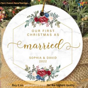 Personalized Celebrating First Married Christmas Ornament, First Christmas Ornament
