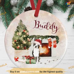 Personalized Christmas Special, Boston Terrier Ornament Memorial for Dog Fans