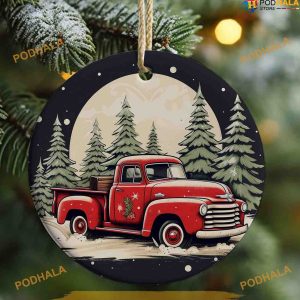 Personalized Christmas Truck Sublimation Ornament, Personalized Family Ornaments