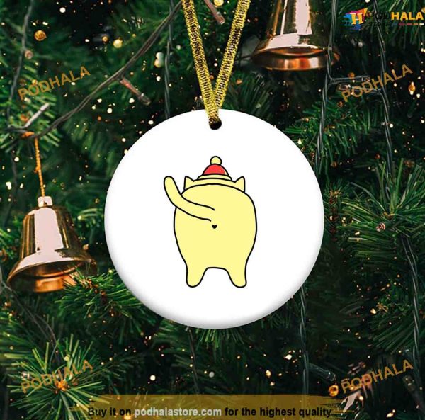 Personalized Chubby Cat Christmas Ornament, Funny Christmas Decoration