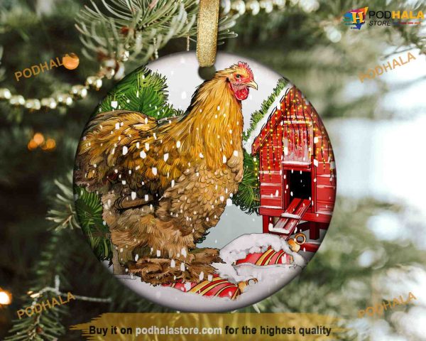 Personalized Cochin Chicken Ornament, Family Christmas Tree Ornaments