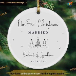 Personalized Commemorating Newlywed Christmas Ornament, Funny Xmas Gifts