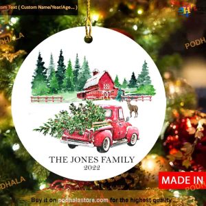 Personalized Couple Name Ornament, Old Truck Christmas Ornament
