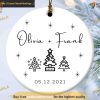 Personalized Couple Names and Date Ornament, Family Christmas Ornaments