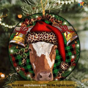 Personalized Cow Western Ornament, Family Christmas Tree Ornaments