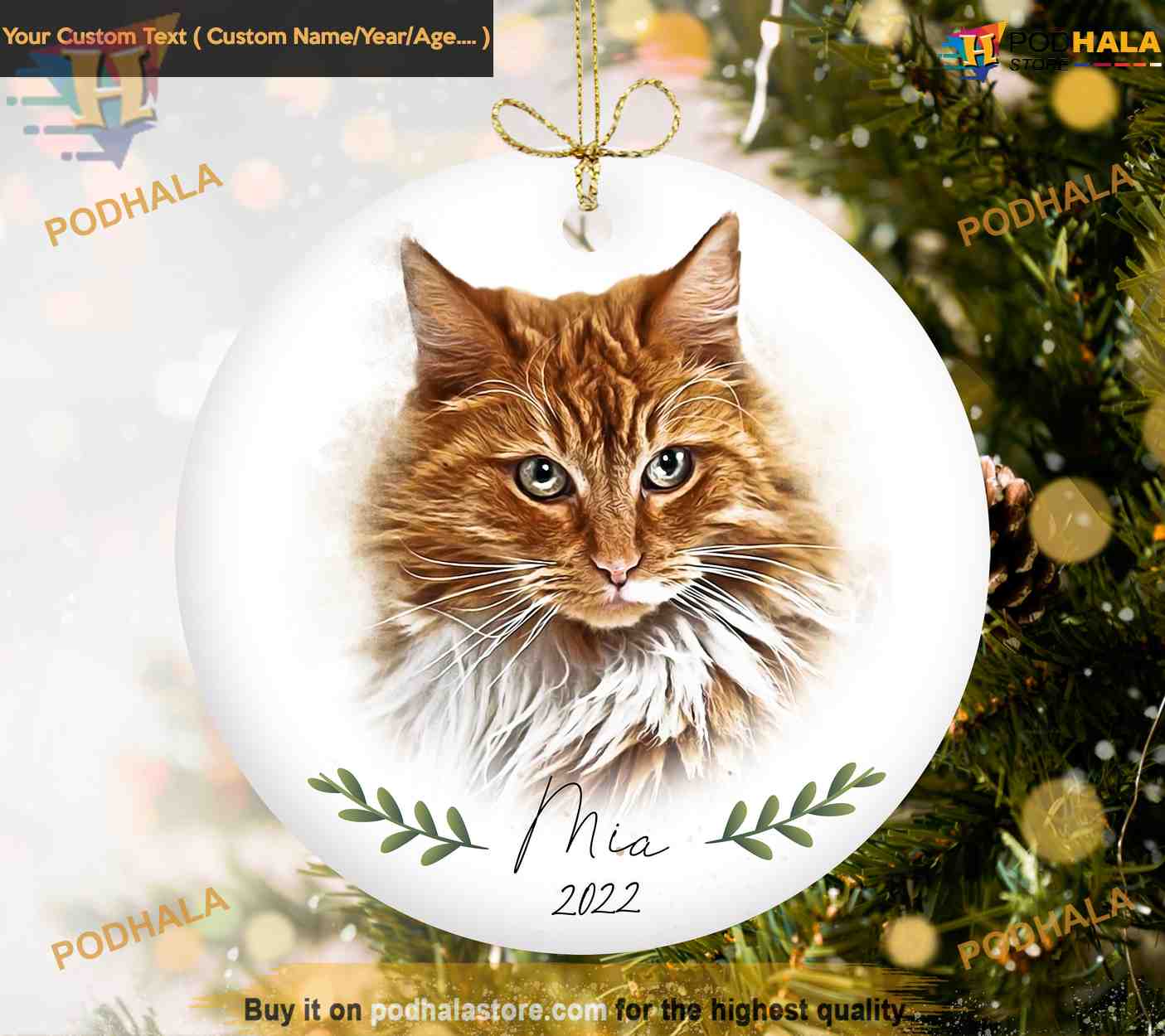 Personalized Custom Cat Ornament Family Christmas Ornaments Podhalastore