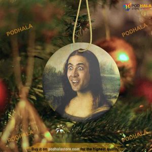 Personalized Dirty St. Nicolas Mona Lisa Ornament, Funny Christmas Ornaments