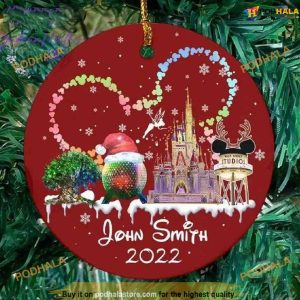 Personalized Disneyland Mickey Ceramic Christmas Ornaments, Disney Christmas Tree Decor