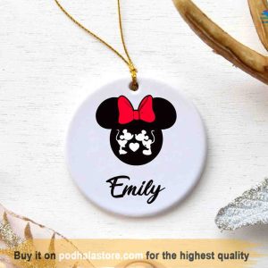 Personalized Disneyland Mickey Ceramic Ornaments, Disney Christmas Ornament