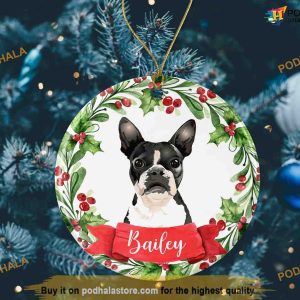 Personalized Dog Lover's Boston Terrier Special, Christmas Memorial Ornament