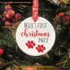 Personalized Dog's First Christmas Ornament, Family Christmas Tree Decor