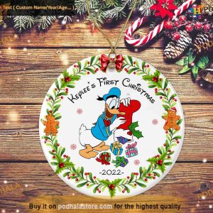 Personalized Donald Duck Ornament, Family Christmas Ornaments