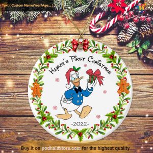 Personalized Donald Duck Ornament, Family Tree Decoration