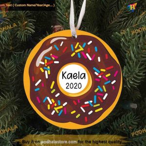 Personalized Donut Christmas Ornament, Family Tree Decoration