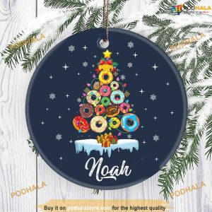 Personalized Donut Merry Christmas 2023 Ornament, Friends Christmas Ornaments
