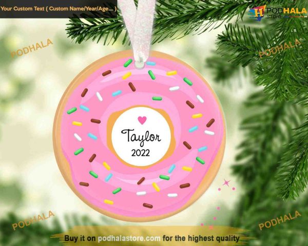 Personalized Donut Ornament, Family Tree Decoration