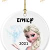 Personalized Elsa Frozen Christmas Ornament, Disney Christmas Tree Decor