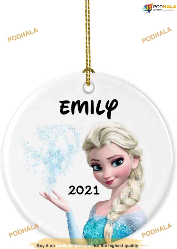Personalized Elsa Frozen Christmas Ornament, Disney Christmas Tree Decor