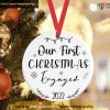 Personalized Engaged First Christmas Ornament Bauble, 1st Xmas Celebration
