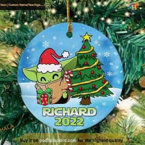 Personalized Exclusive Baby Yoda Ornament, Star Wars Christmas Tree Ornaments