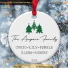Personalized Family Name Christmas Tree Ornament, Custom Family Ornaments