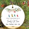 Personalized Family Of Four New Ornament, Custom Family Ornaments